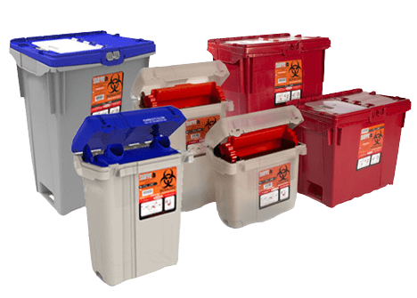 Reusable Sharps | Advant-Edge Solutions of Middle Atlantic, Inc. Medical waste containers and packaging in various sizes for safe sharps and biohazard disposal.